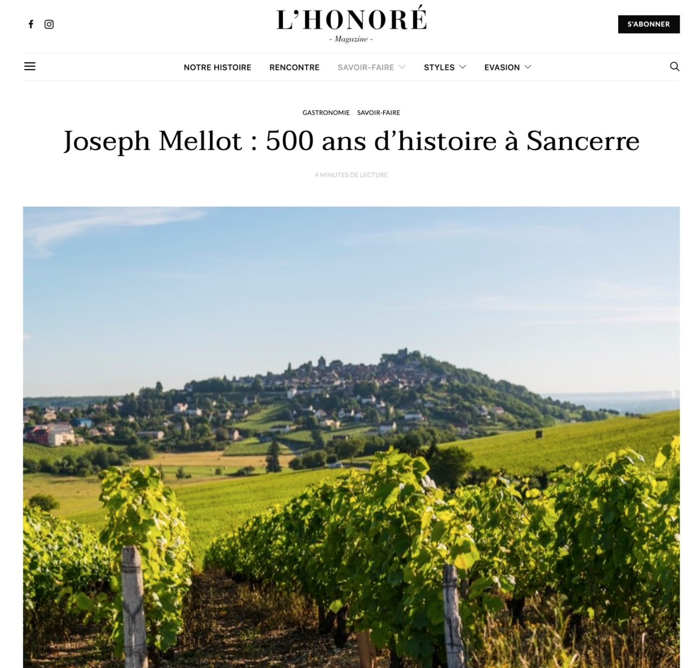 L’Honoré Magazine – Joseph Mellot