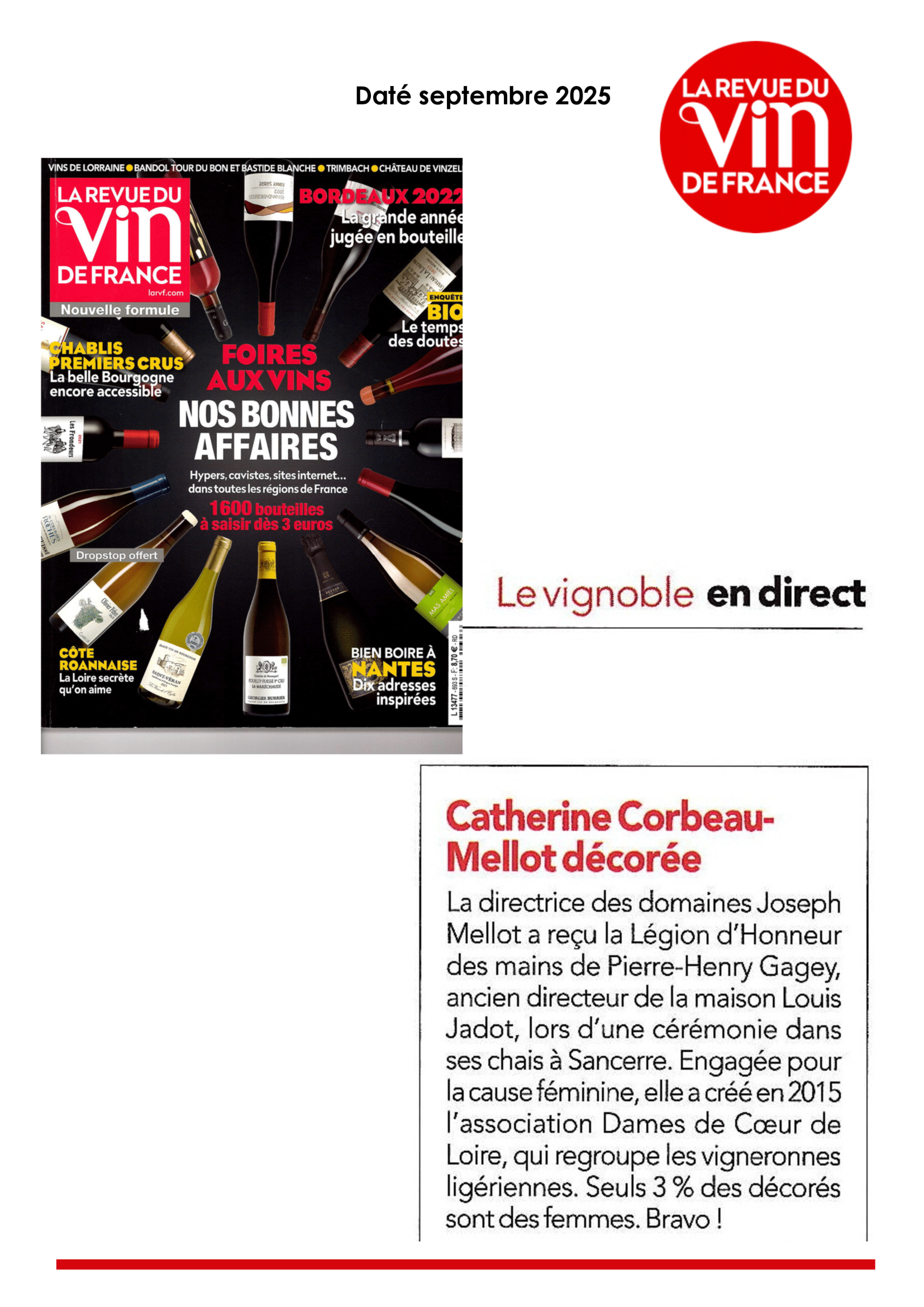 La revue du Vin de France septembre 2025 1